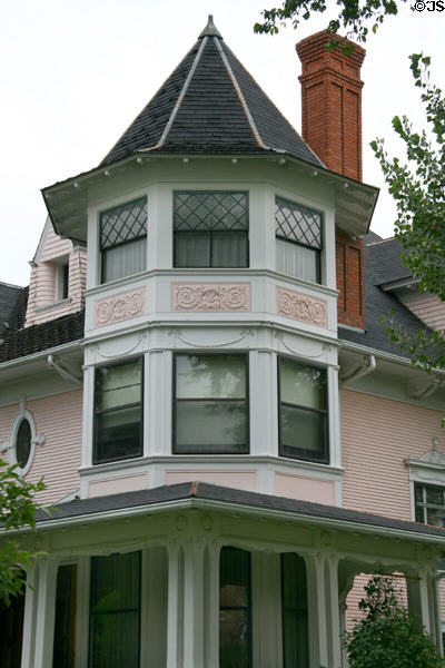 Octagonal Queen Anne turret of Ignatius D. O'Donnell house (105 Clark Ave.). Billings, MT.