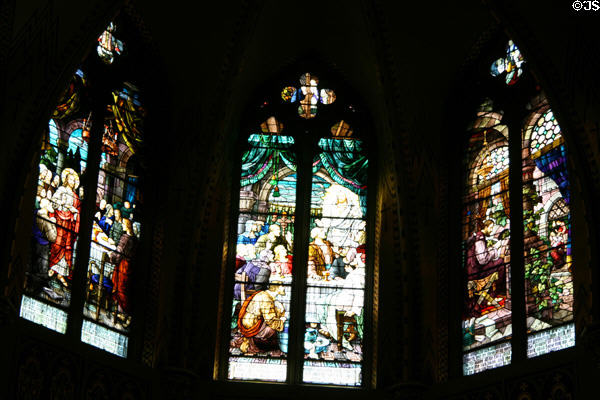 Stained glass windows of Cathedral of Saint Helena. Helena, MT.