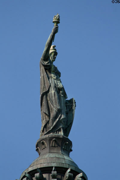 Statue of Montana, symbol of liberty, (1900) by Edward J. Van Landeghem atop Montana State Capitol. Helena, MT.
