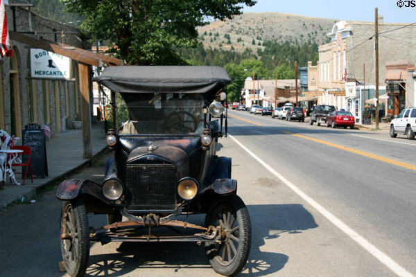 Model T Ford & Wallace Streetscape. Virginia City, MT.