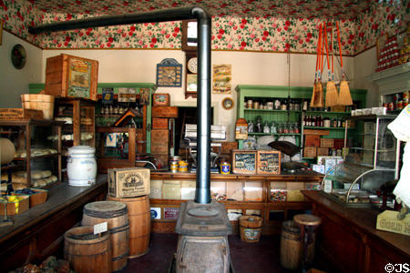 Groceries in interior of S.R. Buford Store. Virginia City, MT.