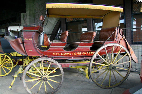 Open touring coach of Yellowstone-Western Co. at Museum of the Yellowstone. West Yellowstone, MT.