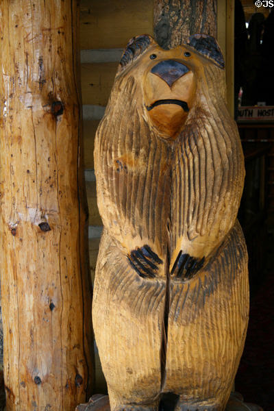 Carved bear typical art of Yellowstone region. West Yellowstone, MT.