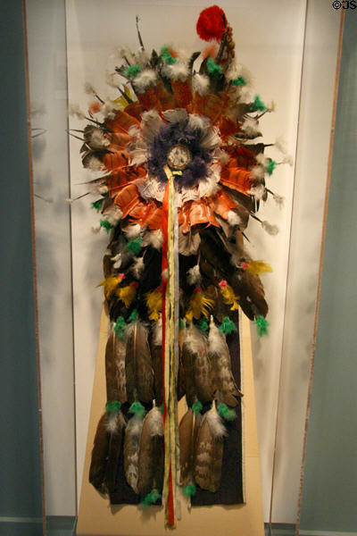 Crow Grass dance feather bustle (c1930) at Museum of the Rockies. Bozeman, MT.