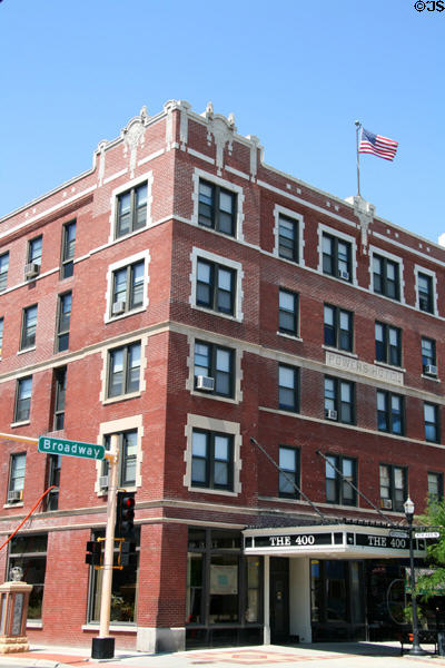 Powers Hotel (1914) (5 floors) (now The 400 Apartments) (400 North Broadway). Fargo, ND. Architect: Kurke & Assoc. + Hancock Brothers.