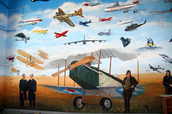 Aviation history mural at Fargo Air Museum. Fargo, ND.