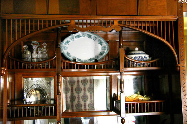 China hutch in dining room of Talmadge house at Stuhr Museum. Grand Island, NE.
