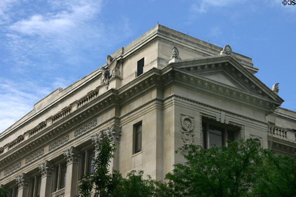 Neoclassical details of Douglas County Court House Omaha NE