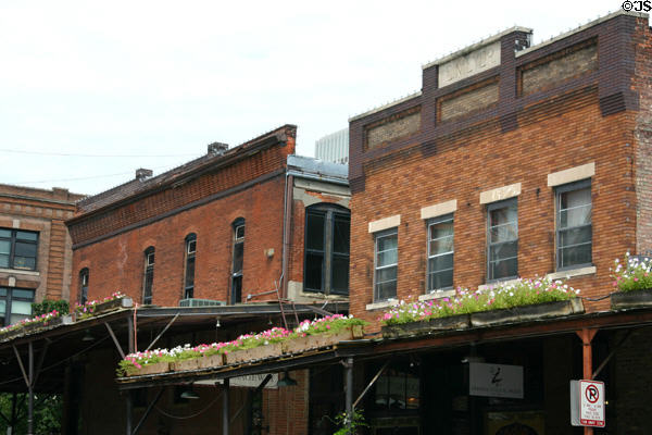 Old West buildings of Old Market. Omaha, NE.