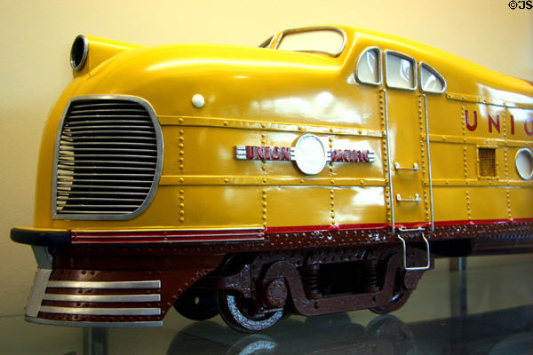 Union Pacific toy streamlined locomotive at Durham Western Heritage Museum. Omaha, NE.
