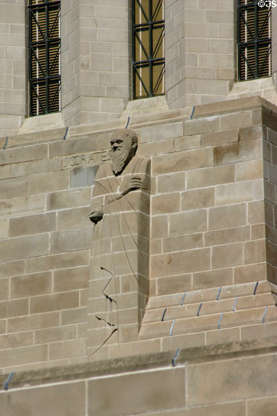 Socrates sculpted on Nebraska State Capitol. Lincoln, NE.
