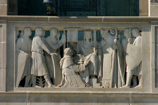 Magna Carta (1210) sculpted on Nebraska State Capitol. Lincoln, NE.