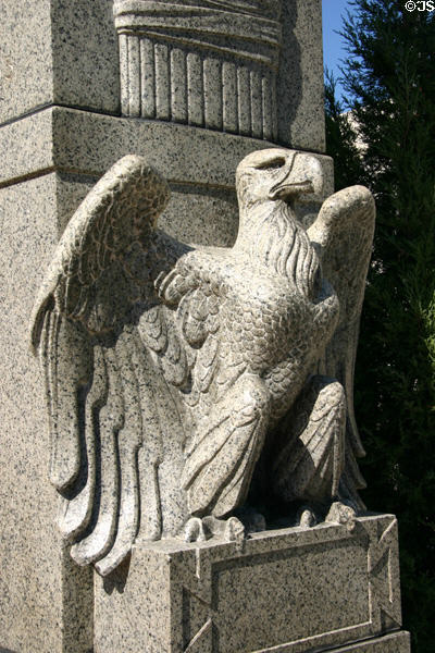 Sculpted eagle on monument to Abraham Lincoln at Nebraska State Capitol. Lincoln, NE.