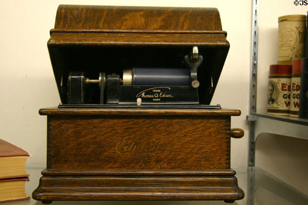 Edison cylinder disk record player at Warp Pioneer Village. Minden, NE.