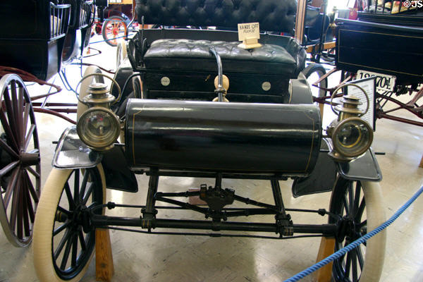 Curved dash Oldsmobile (1904) which help launch auto industry at Warp Pioneer Village. Minden, NE.