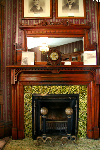 Tile fireplace at Mansion on the Hill. Ogallala, NE.
