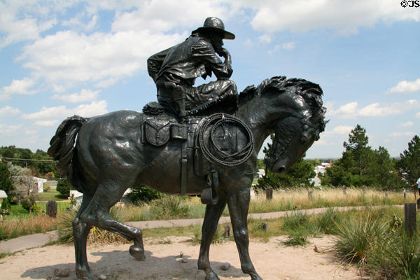 Statue of cowboy Trail Boss by Robert Summers on Boot Hill Cemetery. Ogallala, NE.