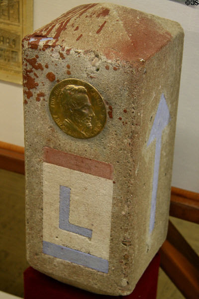 Lincoln Highway marker at Lincoln County Historical Museum. North Platte, NE.