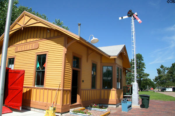 Hershey railroad depot moved to Cody Park Railroad Museum. North Platte, NE.