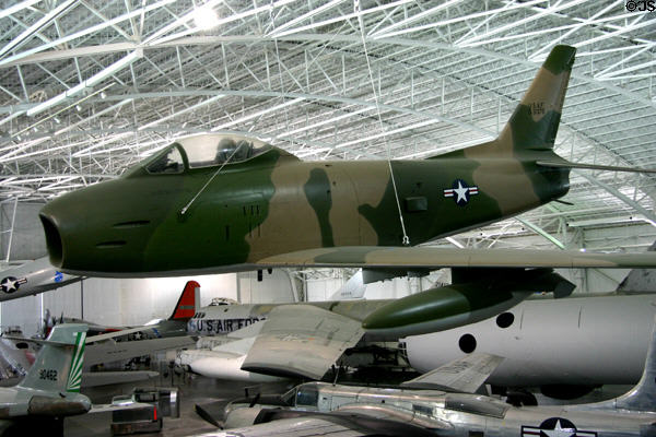 North American F-86H Sabre fighter bomber (1947-65) at Strategic Air Command Museum. Ashland, NE.