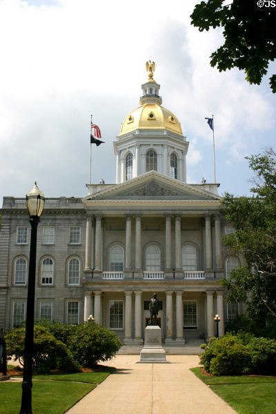 New Hampshire State House (1819 & enlarged 1864 & 1910). Concord, NH. Architect: Stuart Park + J.F. Bryant + Peabody & Stearns.