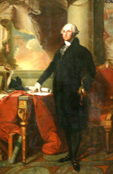 Painting of George Washington copy of Gilbert Stuart original in New Hampshire State House Representatives Hall. Concord, NH.