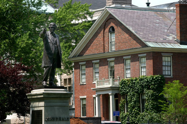 Statue of John R. Hale (presidential candidate) in front of Upham Walker house. Concord, NH. On National Register.