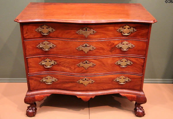 Chest (c1765) from MA at Currier Museum of Art. Manchester, NH.