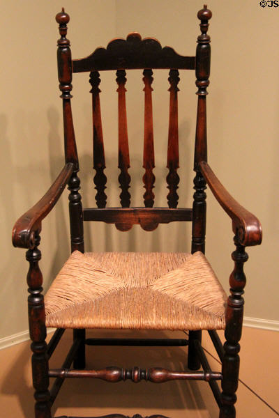 Armchair (1730-50) from western New England at Currier Museum of Art. Manchester, NH.
