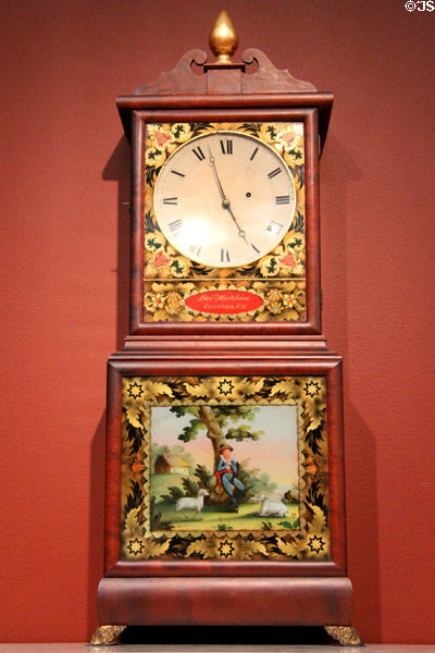Shelf clock (c1830) by Levi Hutchins of Concord, NH at Currier Museum of Art. Manchester, NH.