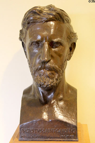 Bronze bust of Augustus Saint-Gaudens (1848-1907) (after 1908) by Henry Hering at Saint-Gaudens NHS. Cornish, NH.