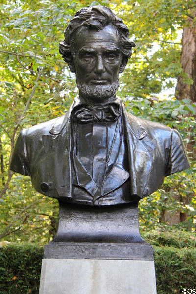 Bronze bust from Standing Lincoln (1885-7, cast after 1910) by Augustus Saint-Gaudens at Saint-Gaudens NHS. Cornish, NH.
