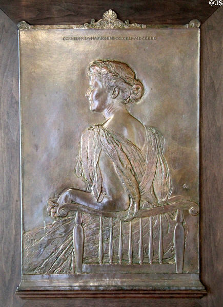 Anna Lyman Gray bronze portrait relief (1902-4) by Augustus Saint-Gaudens at Saint-Gaudens NHS. Cornish, NH.