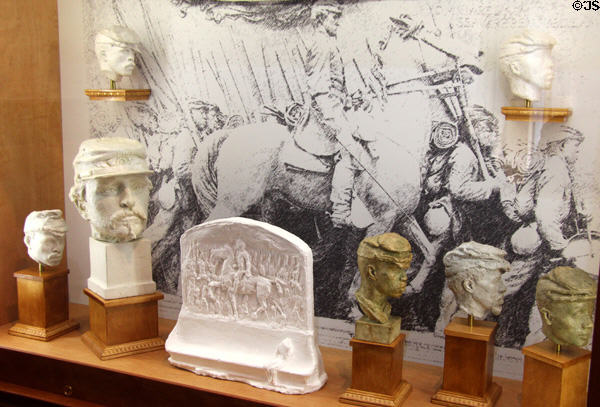 Plaster studies for Shaw Memorial (1884-97) by Augustus Saint-Gaudens at Saint-Gaudens NHS. Cornish, NH.