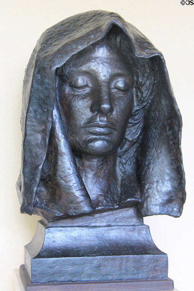 Bronze model for head of Adams Memorial (1890) by Augustus Saint-Gaudens at Saint-Gaudens NHS. Cornish, NH.