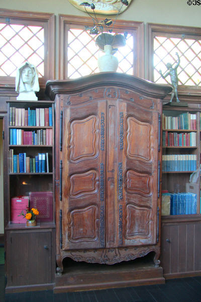 Cabinet & bookshelves in Little Studio at Saint-Gaudens NHS. Cornish, NH.
