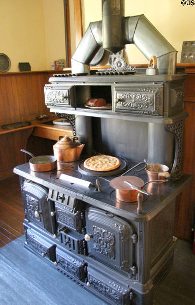 Cast iron kitchen stove by Magee Furnace Co. of Boston, MA in Aspet at Saint-Gaudens NHS. Cornish, NH.