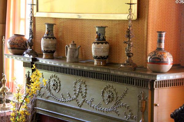 Adamsesque fireplace mantle in south parlor of Aspet at Saint-Gaudens NHS. Cornish, NH.