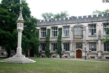 McCosh Hall (1907) on Princeton campus. Princeton, NJ. Style: Gothic. Architect: Raleigh C. Gildersleeve.