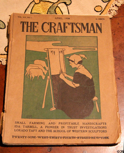 Craftsman magazine (Apr. 1908) by Gustav Stickley featuring farming & handicrafts at Stickley Museum at Craftsman Farms. Morris Plains, NJ.