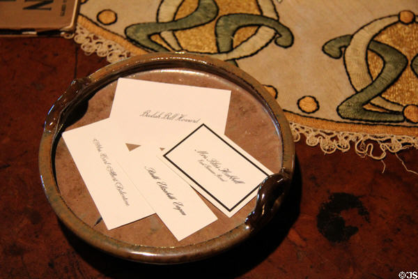 Arts & Crafts visiting card plates at Stickley Museum at Craftsman Farms. Morris Plains, NJ.