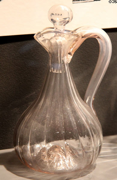 Clear glass cruet (mid 19thC) prob. Pittsburgh at Museum of American Glass. Milville, NJ.