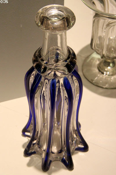 Glass decanter (1850-70) from Pittsburgh at Museum of American Glass. Milville, NJ.