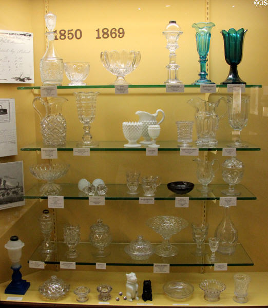 American glass patterns (1850-69) at Museum of American Glass. Milville, NJ.