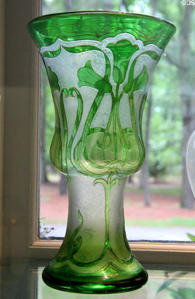 Acid cut glass vase (1901-15) by Honesdale Decorating Co. of Honesdale, PA at Museum of American Glass. Milville, NJ.