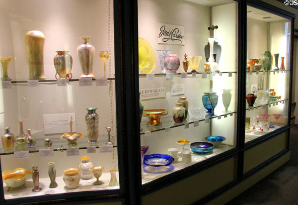 Collection of Steuben glass at Museum of American Glass. Milville, NJ.