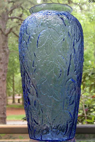 Blackberry Umbrella glass vase (c1929) by Consolidated Lamp & Glass of Coraopolis, PA at Museum of American Glass. Milville, NJ.