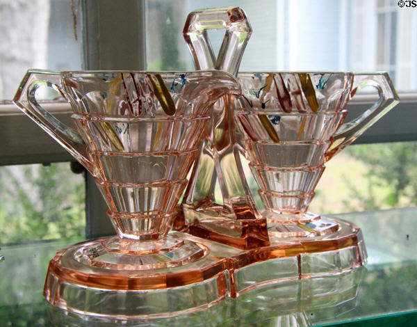 Tea room set (1927-31) by Indiana Glass Co. of Dunkirk, IN at Museum of American Glass. Milville, NJ.