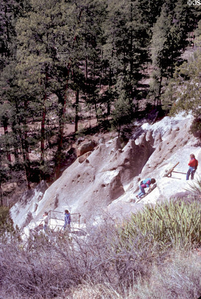 Excavations of pueblo of Tynonyi at Bandelier National Monument. NM.