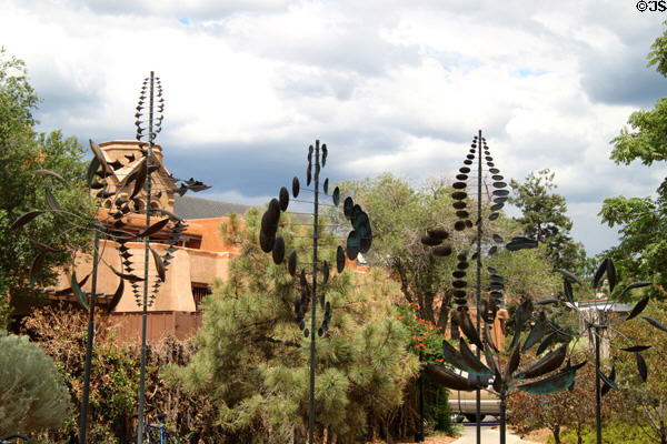 Park of sculpted mobiles beside Loretto Chapel. Santa Fe, NM.
